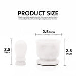 White marble mortar and pestle dimensions, both bowl and pestle measuring 2.5 inches