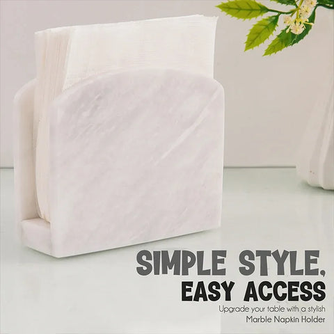 Marble Napkin Holder — Handmade Upright Stone Napkin Holder for the Table