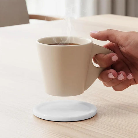 Round Marble Coaster Set of 8 with Holder — Handmade Natural Stone