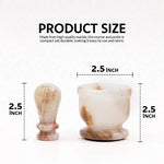 White onyx marble mortar and pestle dimensions, both bowl and pestle measuring 2.5 inches
